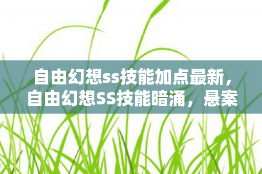 自由幻想ss技能加点最新,自由幻想SS技能暗涌,悬案迷踪,毛骨悚然之自我湮灭 自由幻想ss技能加点最新,自由幻想SS技能暗涌,悬案迷踪,毛骨悚然之自我湮灭