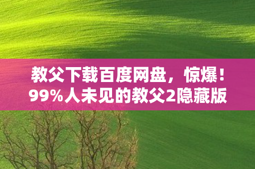 教父下载百度网盘，惊爆！99%人未见的教父2隐藏版，你竟还没解锁？