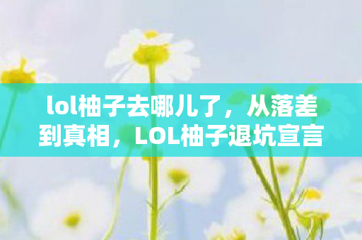 lol柚子去哪儿了，从落差到真相，LOL柚子退坑宣言？笑着笑着，我竟哭了！