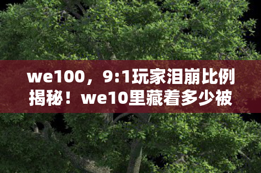we100，9:1玩家泪崩比例揭秘！we10里藏着多少被数据吞噬的灵魂？