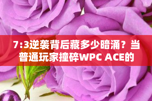 7:3逆袭背后藏多少暗涌？当普通玩家撞碎WPC ACE的玻璃天花板