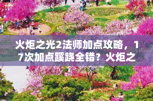 火炬之光2法师加点攻略，17次加点蹊跷全错？火炬之光2法师背后真相让人后背发凉！