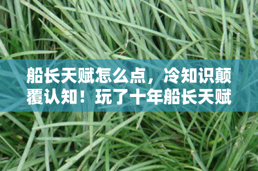 船长天赋怎么点,冷知识颠覆认知!玩了十年船长天赋,真相让我目瞪口呆 船长天赋怎么点,冷知识颠覆认知!玩了十年船长天赋,真相让我目瞪口呆