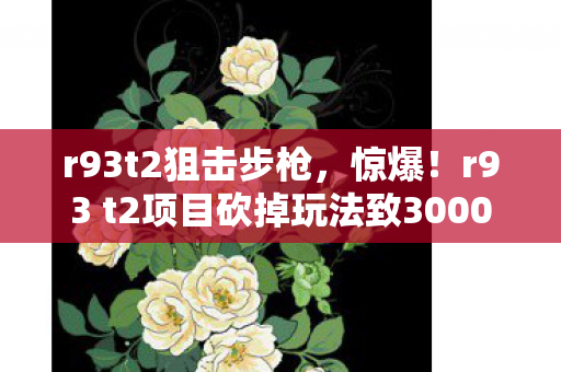 r93t2狙击步枪，惊爆！r93 t2项目砍掉玩法致3000万打水漂，背后隐情吓一跳！
