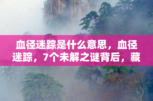 血径迷踪是什么意思，血径迷踪，7个未解之谜背后，藏着多少开发组的疯狂执念？