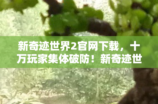 新奇迹世界2官网下载，十万玩家集体破防！新奇迹世界2人数谜团背后藏着什么？