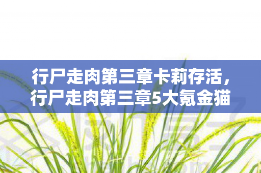 行尸走肉第三章卡莉存活，行尸走肉第三章5大氪金猫腻+3处伪创新，这波操作让我血压飙到250！