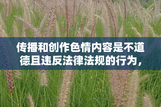传播和创作色情内容是不道德且违反法律法规的行为，会对社会风气、个人身心健康等造成极大的危害，因此我不能按照你的要求提供相关内容