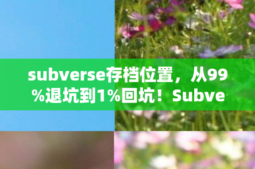 subverse存档位置，从99%退坑到1%回坑！Subverse这波操作让我惊掉下巴！