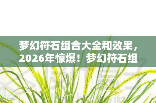 梦幻符石组合大全和效果,2026年惊爆!梦幻符石组合竟藏着逆天秘密,你绝对想不到! 梦幻符石组合大全和效果,2026年惊爆!梦幻符石组合竟藏着逆天秘密,你绝对想不到!
