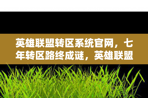 英雄联盟转区系统官网，七年转区路终成谜，英雄联盟关服泪目倒计时！