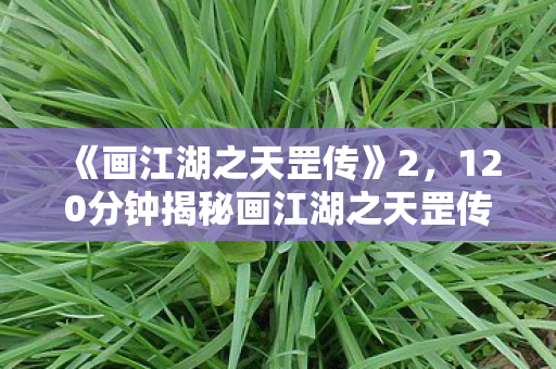 《画江湖之天罡传》2，120分钟揭秘画江湖之天罡传，千年宿命谜面，终章泪目落幕