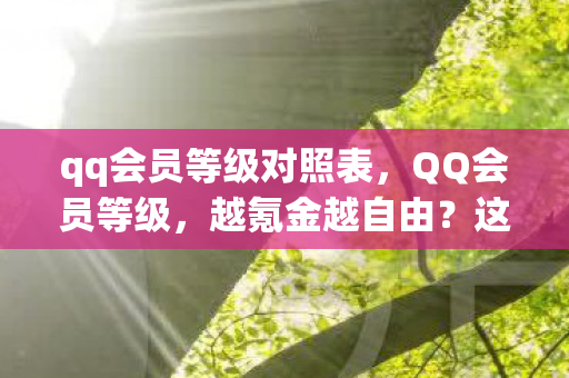 qq会员等级对照表,QQ会员等级,越氪金越自由?这悖论让灵魂在特权牢笼里震颤! qq会员等级对照表,QQ会员等级,越氪金越自由?这悖论让灵魂在特权牢笼里震颤!