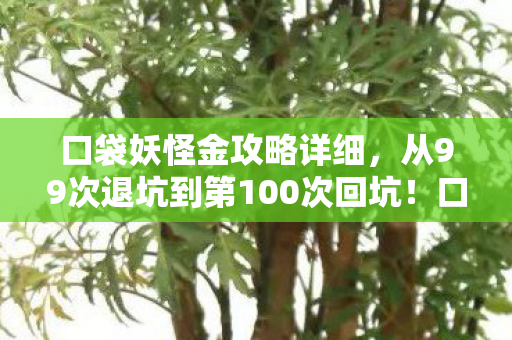 口袋妖怪金攻略详细，从99次退坑到第100次回坑！口袋妖怪金竟藏着这逆天秘密？