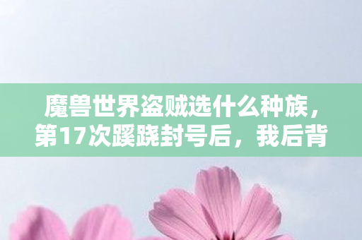 魔兽世界盗贼选什么种族，第17次蹊跷封号后，我后背发凉，原来我才是被策划玩弄的提线木偶
