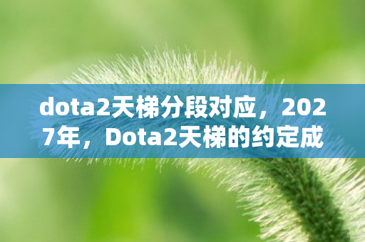 dota2天梯分段对应，2027年，Dota2天梯的约定成伏笔，那些并肩岁月，如今想起鼻子一酸