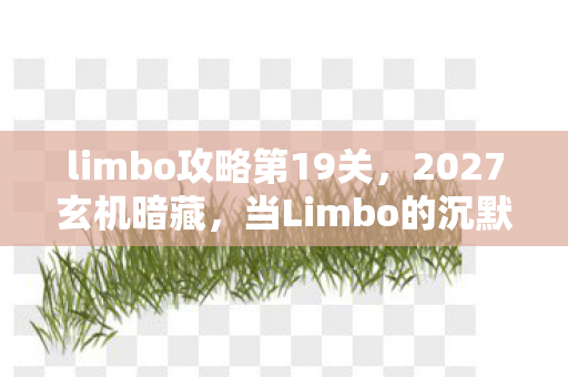limbo攻略第19关，2027玄机暗藏，当Limbo的沉默成为人生通关密码