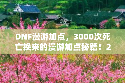 DNF漫游加点，3000次死亡换来的漫游加点秘籍！2027年竟被策划亲手推翻？