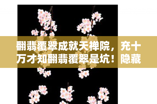 翻翡覆翠成就天禅院，充十万才知翻翡覆翠是坑！隐藏消费清单曝光，吓掉你下巴！
