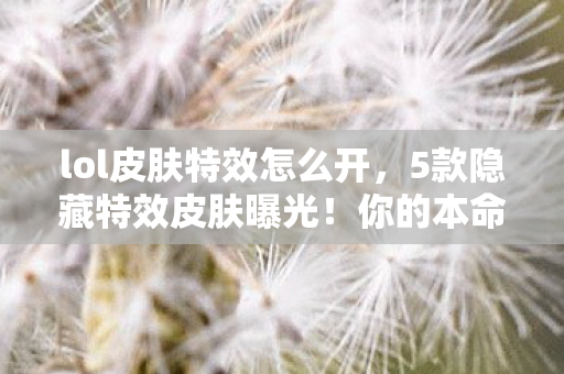 lol皮肤特效怎么开,5款隐藏特效皮肤曝光!你的本命英雄竟藏着惊天秘密? lol皮肤特效怎么开,5款隐藏特效皮肤曝光!你的本命英雄竟藏着惊天秘密?