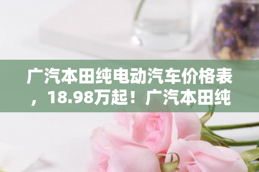 广汽本田纯电动汽车价格表，18.98万起！广汽本田纯电惊爆价背后，竟藏着让高层拍桌的致命隐情！