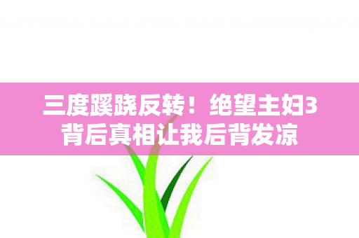 三度蹊跷反转!绝望主妇3背后真相让我后背发凉 三度蹊跷反转!绝望主妇3背后真相让我后背发凉