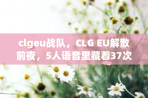 clgeu战队,CLG EU解散前夜,5人语音里藏着37次沉默,那个冠军中单为何突然拔了网线? clgeu战队,CLG EU解散前夜,5人语音里藏着37次沉默,那个冠军中单为何突然拔了网线?
