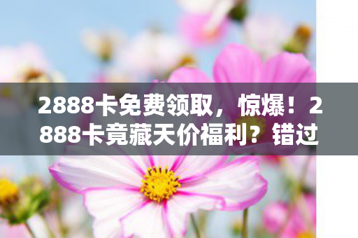 2888卡免费领取,惊爆!2888卡竟藏天价福利?错过再等十年! 2888卡免费领取,惊爆!2888卡竟藏天价福利?错过再等十年!