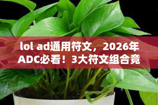 lol ad通用符文，2026年ADC必看！3大符文组合竟藏着99%玩家不知的逆天效果？