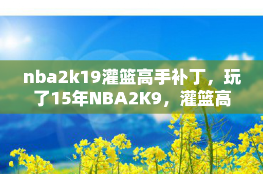 nba2k19灌篮高手补丁，玩了15年NBA2K9，灌篮高手补丁该不该打？这3个纠结点戳中老玩家！