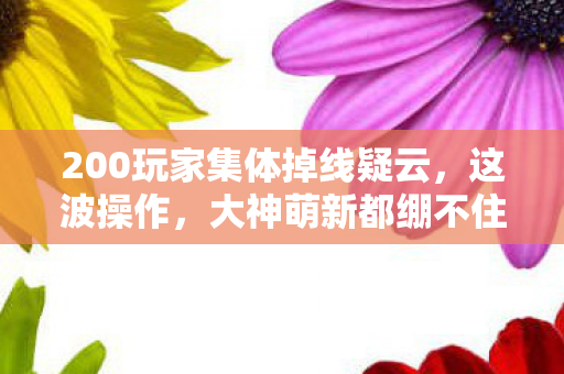 200玩家集体掉线疑云，这波操作，大神萌新都绷不住了！