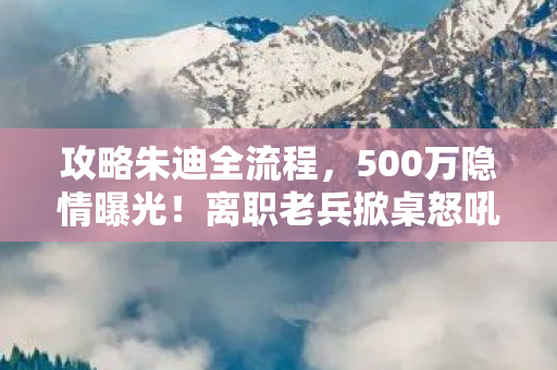 攻略朱迪全流程,500万隐情曝光!离职老兵掀桌怒吼,这方案早该枪毙,吓你一跳! 攻略朱迪全流程,500万隐情曝光!离职老兵掀桌怒吼,这方案早该枪毙,吓你一跳!