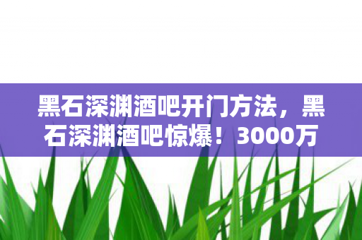 黑石深渊酒吧开门方法，黑石深渊酒吧惊爆！3000万预算背后藏隐情，结果让人吓一跳！