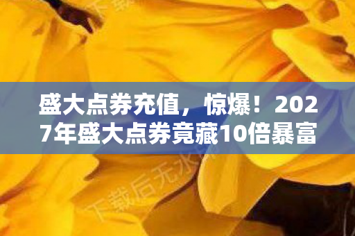 盛大点券充值，惊爆！2027年盛大点券竟藏10倍暴富密码？真相让人心跳加速！