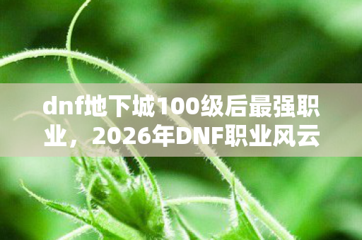 dnf地下城100级后最强职业，2026年DNF职业风云突变！谁将登顶？排行悬念等你揭晓！