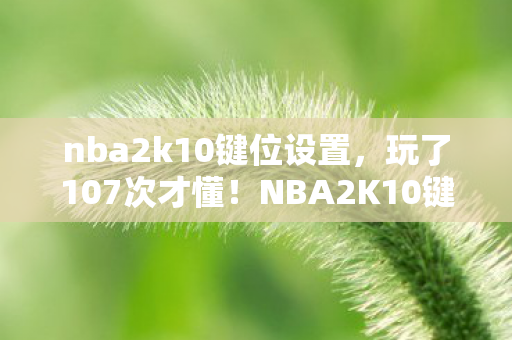 nba2k10键位设置，玩了107次才懂！NBA2K10键盘操作暗藏蹊跷，真相让我后背发凉