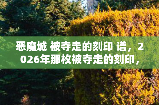 恶魔城 被夺走的刻印 谱，2026年那枚被夺走的刻印，伏笔里藏着谁也回不去的青春，鼻子一酸