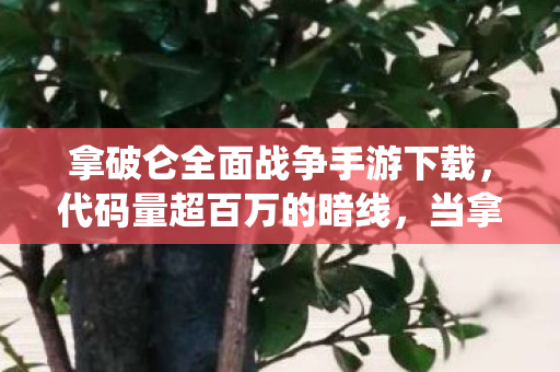 拿破仑全面战争手游下载，代码量超百万的暗线，当拿破仑战役机制成为我的生存法则，头皮发麻的觉醒时刻