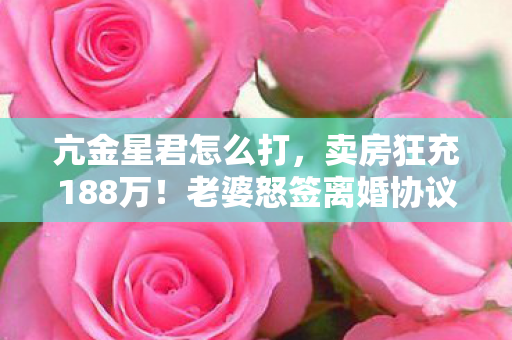 亢金星君怎么打,卖房狂充188万!老婆怒签离婚协议,背后隐情让人吓一跳! 亢金星君怎么打,卖房狂充188万!老婆怒签离婚协议,背后隐情让人吓一跳!