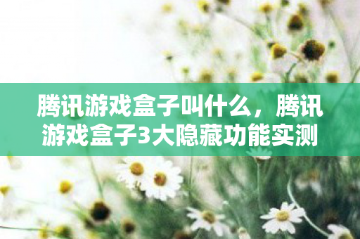 腾讯游戏盒子叫什么，腾讯游戏盒子3大隐藏功能实测！老玩家心得+避坑指南大公开