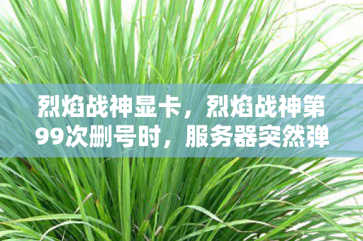 烈焰战神显卡，烈焰战神第99次删号时，服务器突然弹出1条消息，百万玩家集体破防了