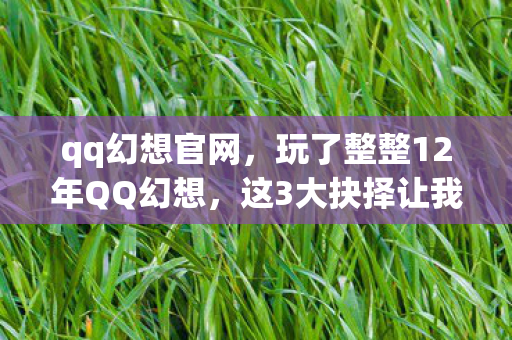 qq幻想官网，玩了整整12年QQ幻想，这3大抉择让我至今难以释怀！