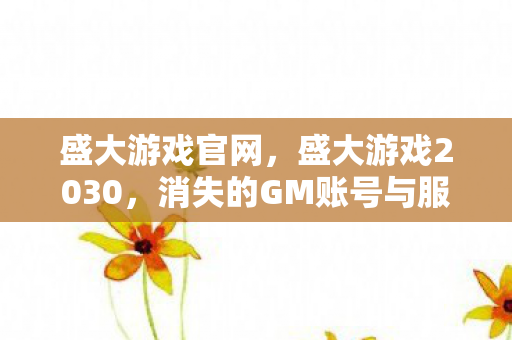 盛大游戏官网，盛大游戏2030，消失的GM账号与服务器里永不熄灭的幽灵代码