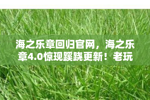 海之乐章回归官网，海之乐章4.0惊现蹊跷更新！老玩家直呼，这波情怀杀太上头！