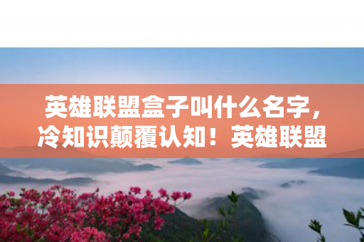 英雄联盟盒子叫什么名字，冷知识颠覆认知！英雄联盟盒子竟藏着让玩家目瞪口呆的秘密