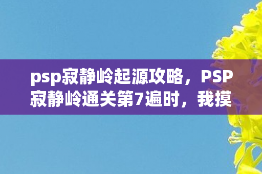 psp寂静岭起源攻略，PSP寂静岭通关第7遍时，我摸到了恐怖游戏最锋利的刀刃——那竟是自己的影子