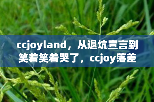 ccjoyland，从退坑宣言到笑着笑着哭了，ccjoy落差真相，戳中无数人心