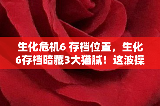 生化危机6 存档位置，生化6存档暗藏3大猫腻！这波操作让老粉直接上头到裂开