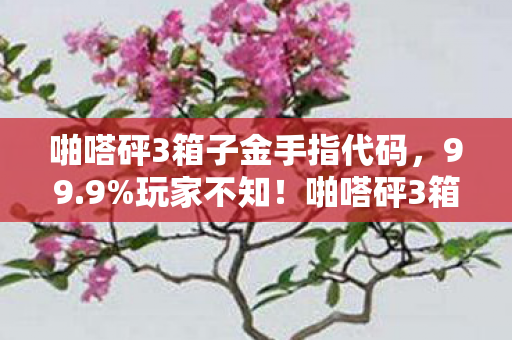 啪嗒砰3箱子金手指代码，99.9%玩家不知！啪嗒砰3箱子暗藏3大数值黑洞，策划连夜改代码