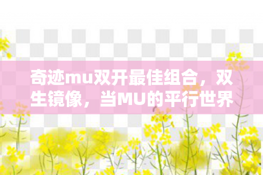 奇迹mu双开最佳组合,双生镜像,当MU的平行世界撕碎命运层级,你的灵魂震颤是自由还是宿命? 奇迹mu双开最佳组合,双生镜像,当MU的平行世界撕碎命运层级,你的灵魂震颤是自由还是宿命?